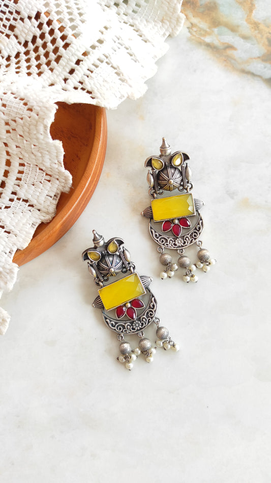 Savita silver look earrings