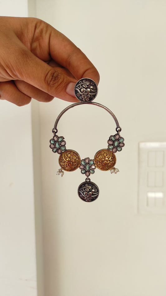 Chaitanya dualtone long earrings