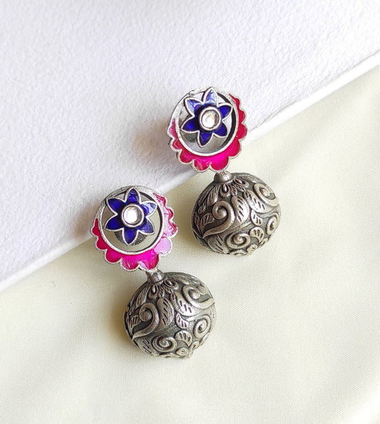 Veera meenakari enameled studs earrings