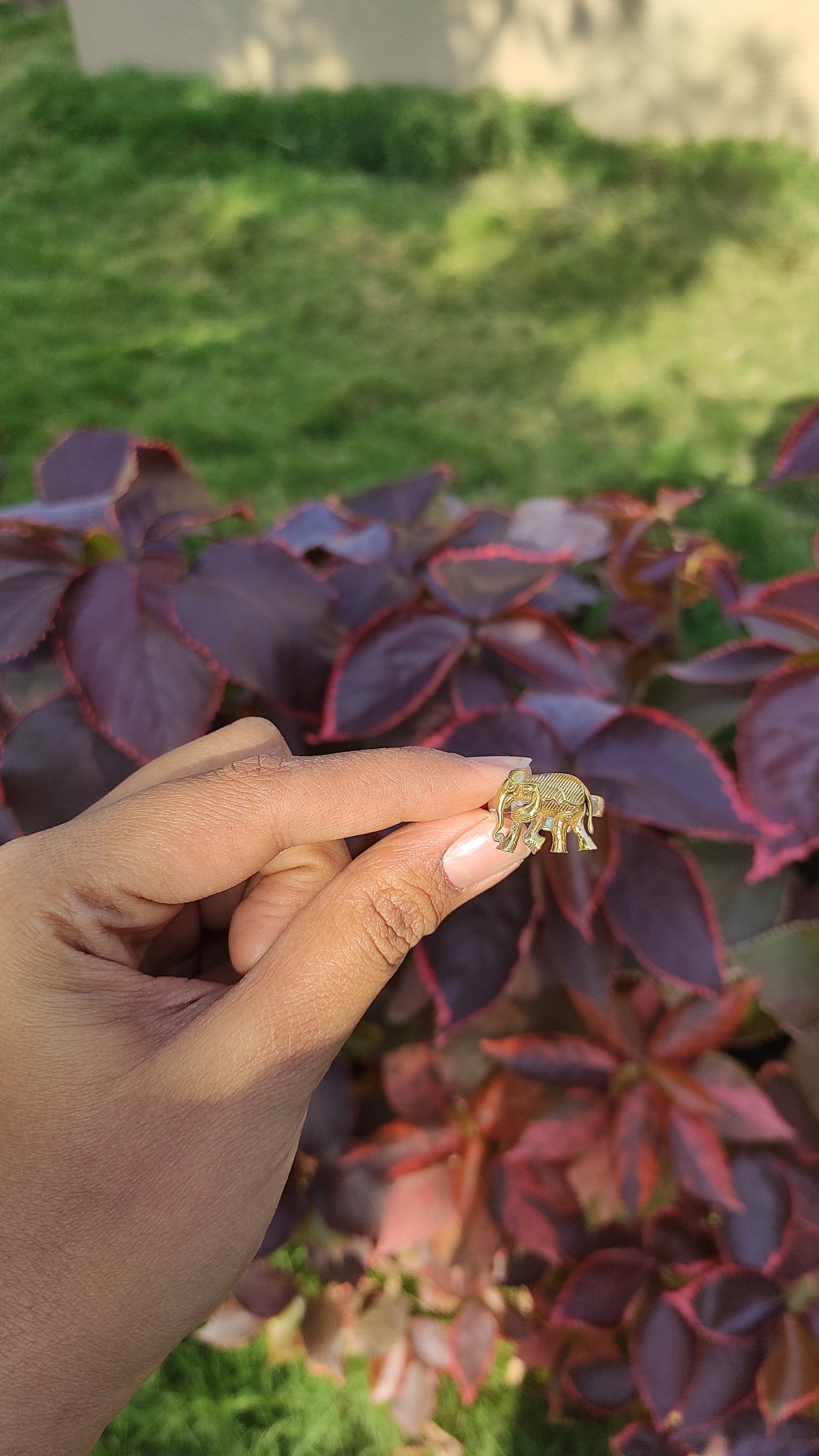 Dainty golden elephant ring