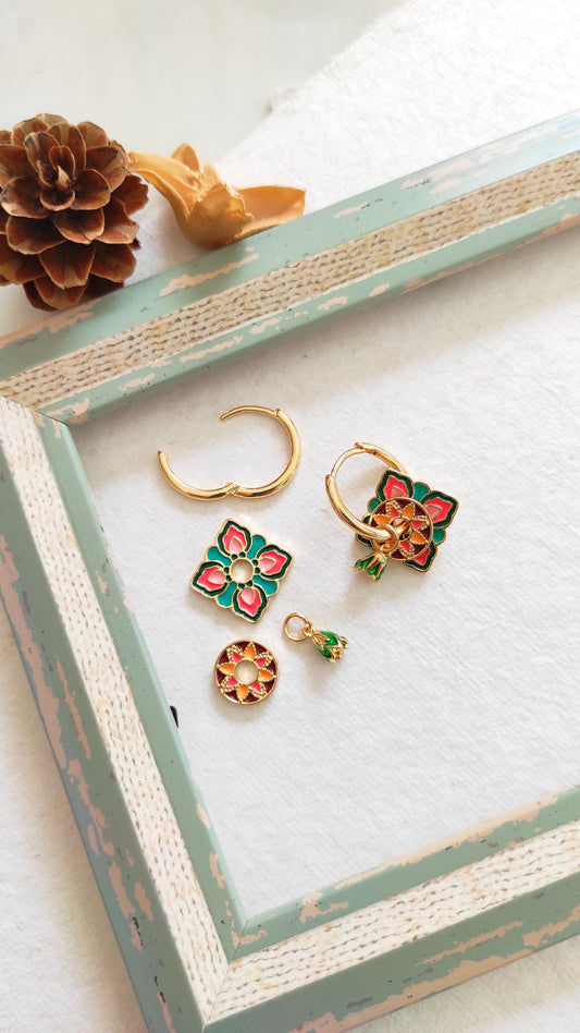 Moroccan Enameled Hoops 004