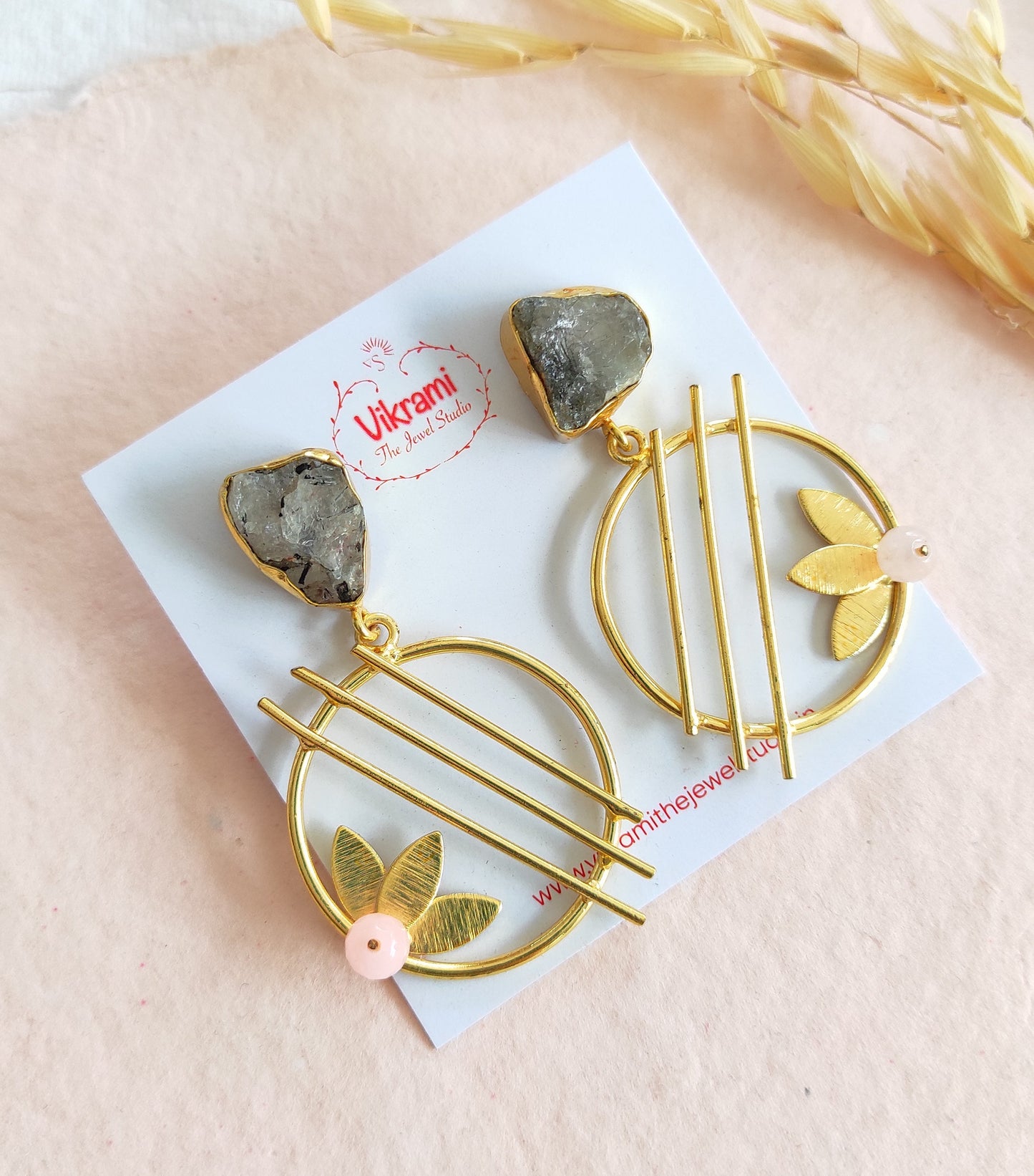 Leeza golden druzy earrings