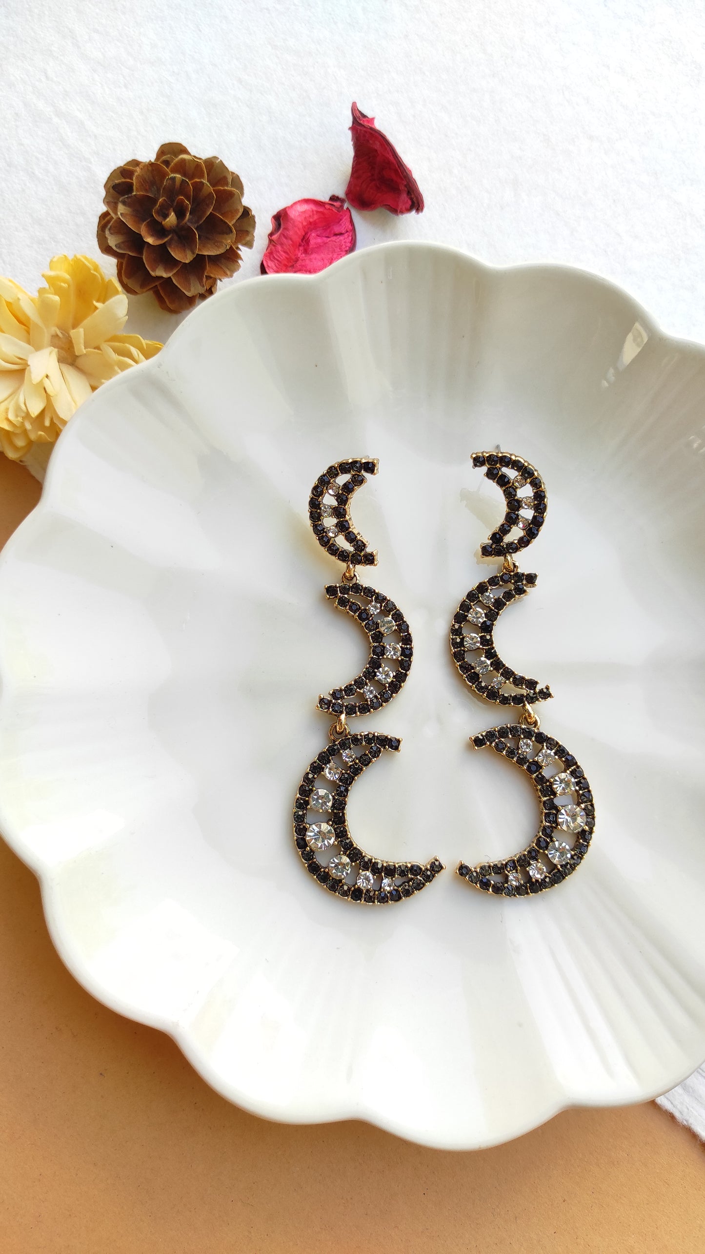 Hanging Moon Earrings 