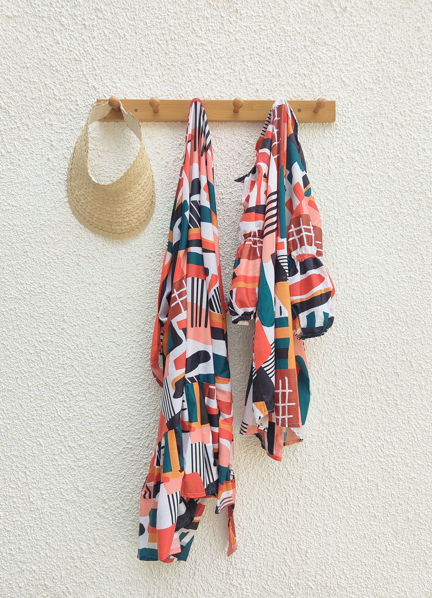 Abstract White Skirt Set