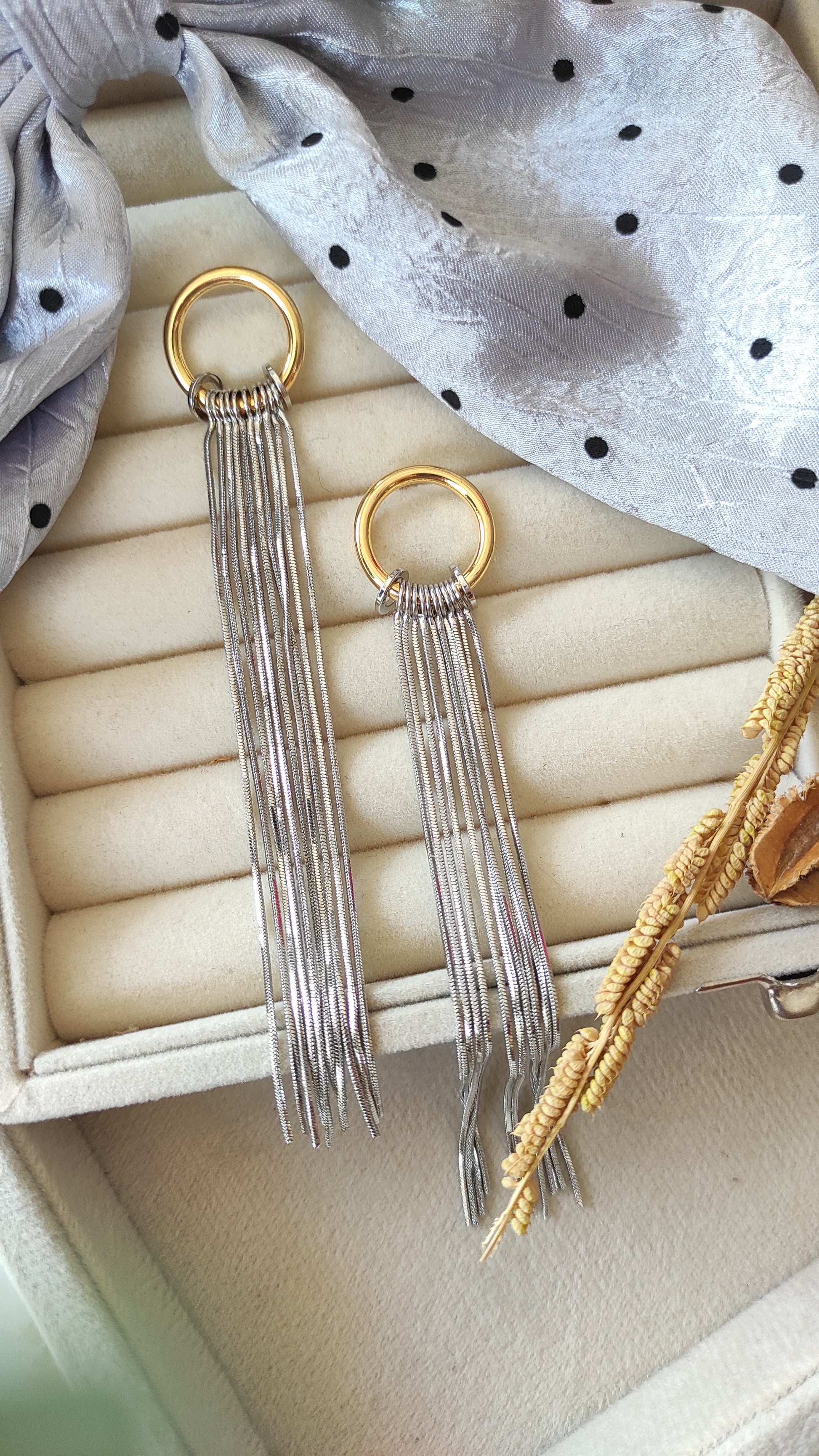 Golden Ring with Silver hangings