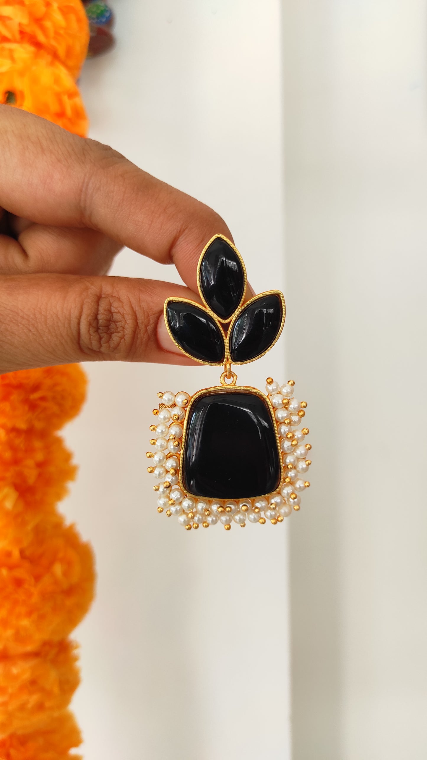 Triveni monalisa stone earrings