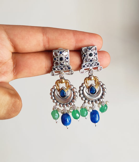 Neelu dualtone earrings with premium stones DTE3