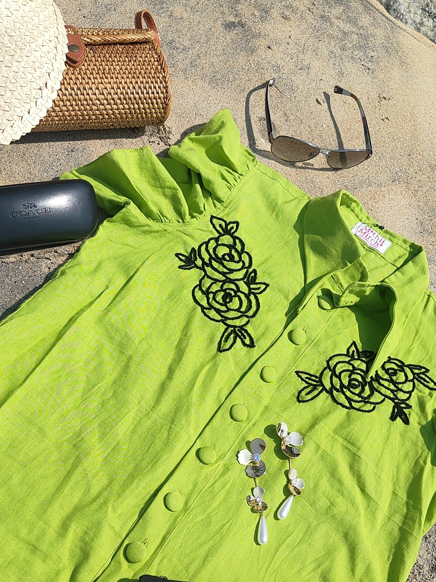 Green Embroidered Shirt