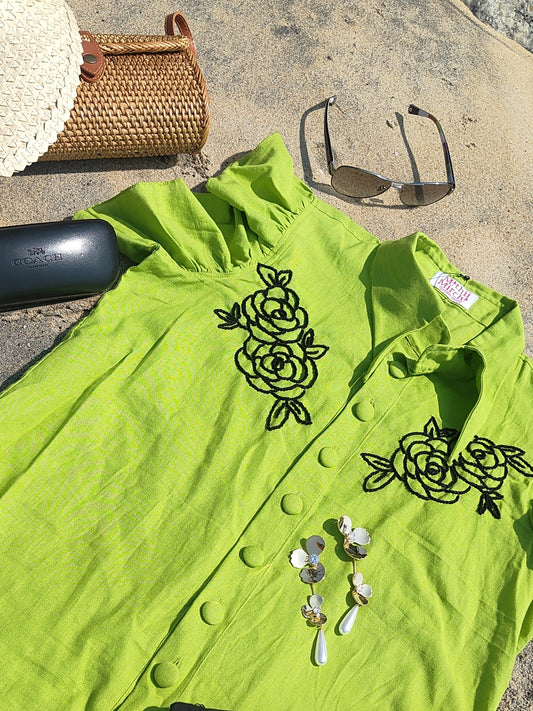 Green Embroidered Shirt